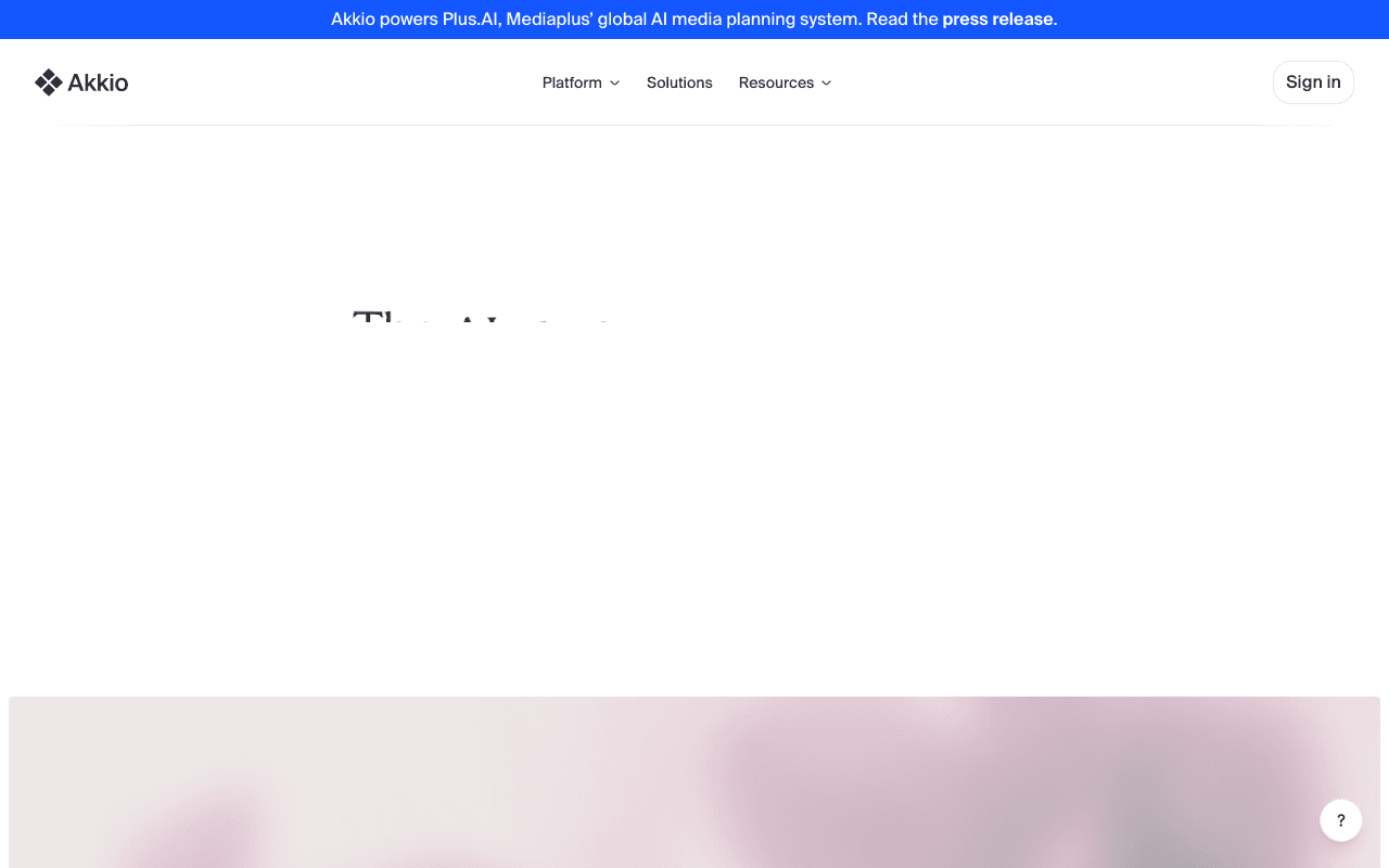 Akkio homepage