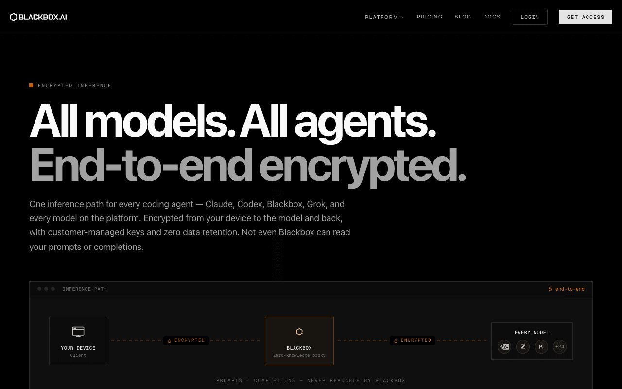 Blackbox AI homepage