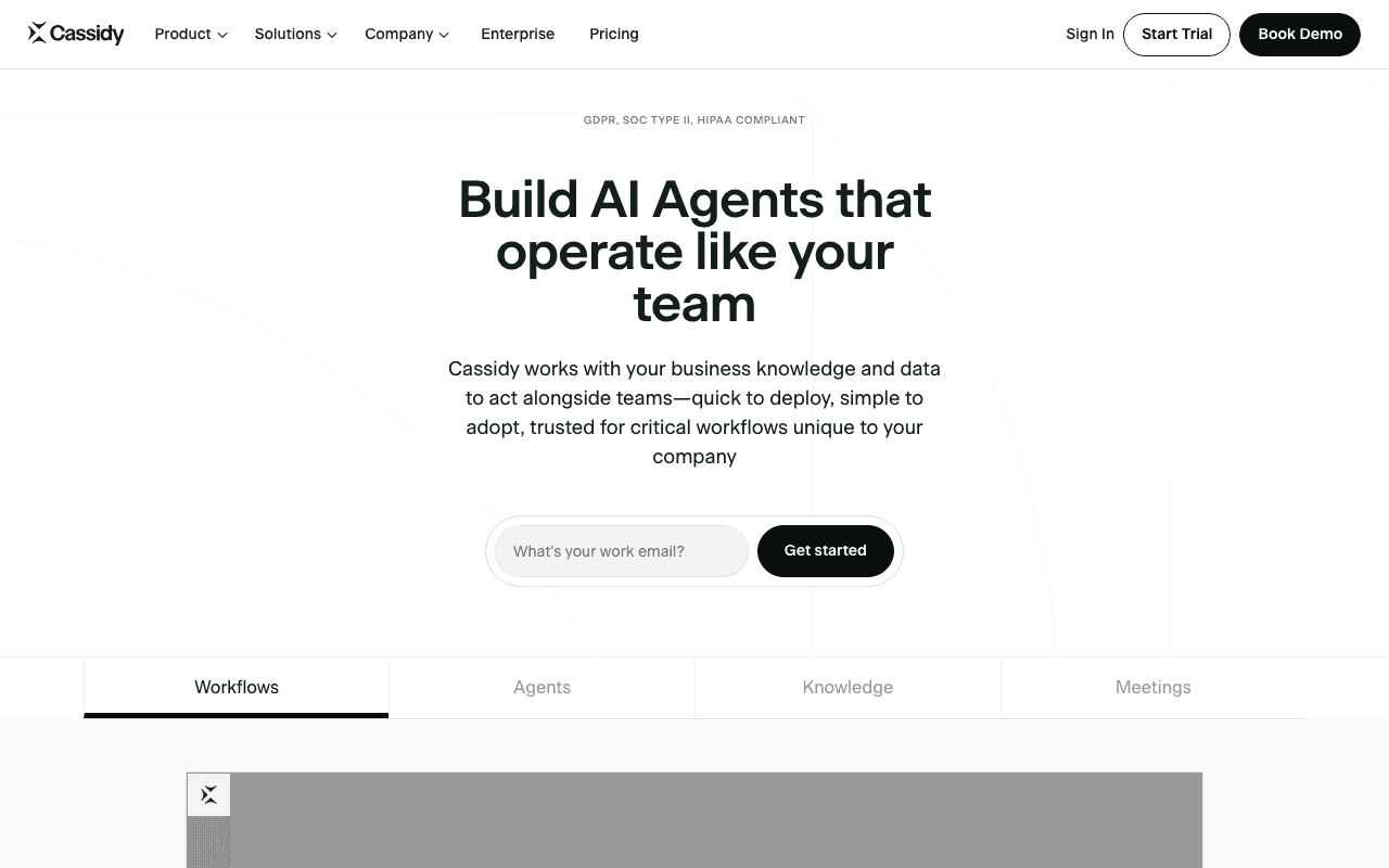 Cassidy AI homepage