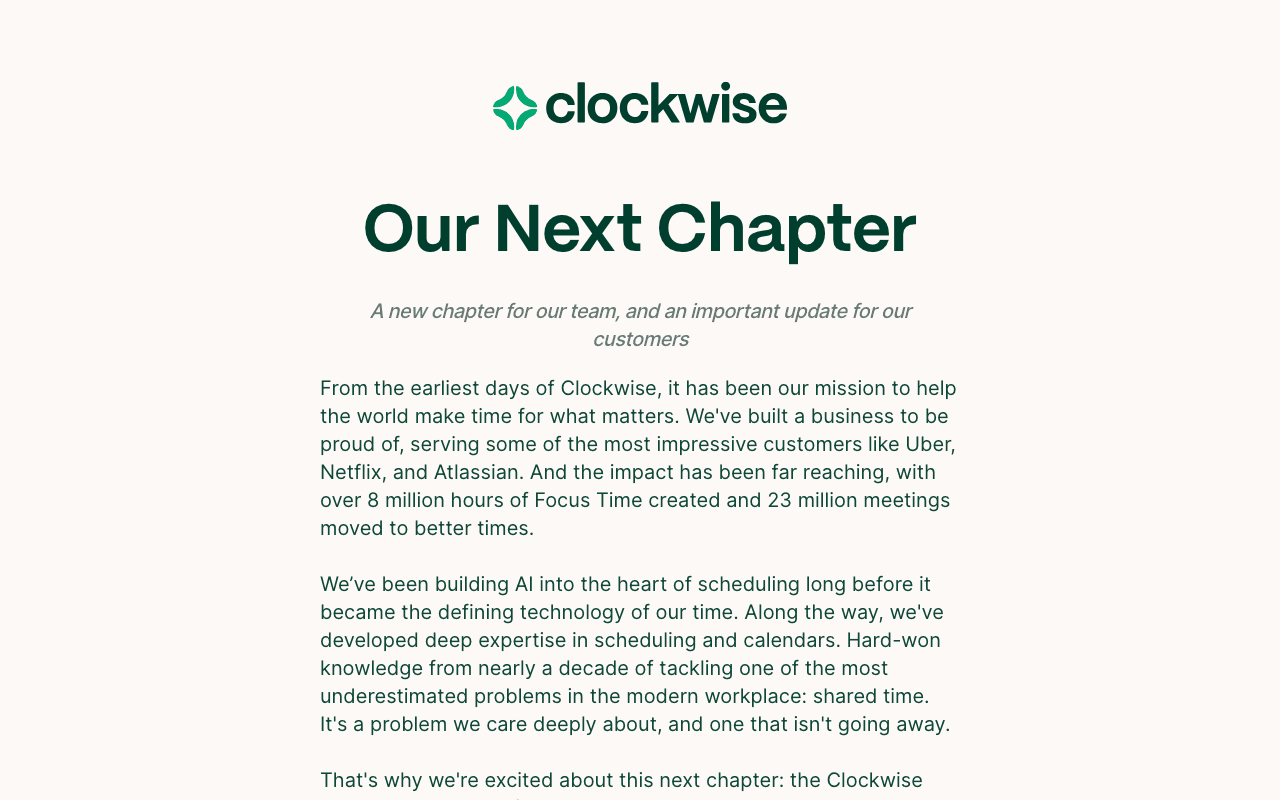 Clockwise homepage