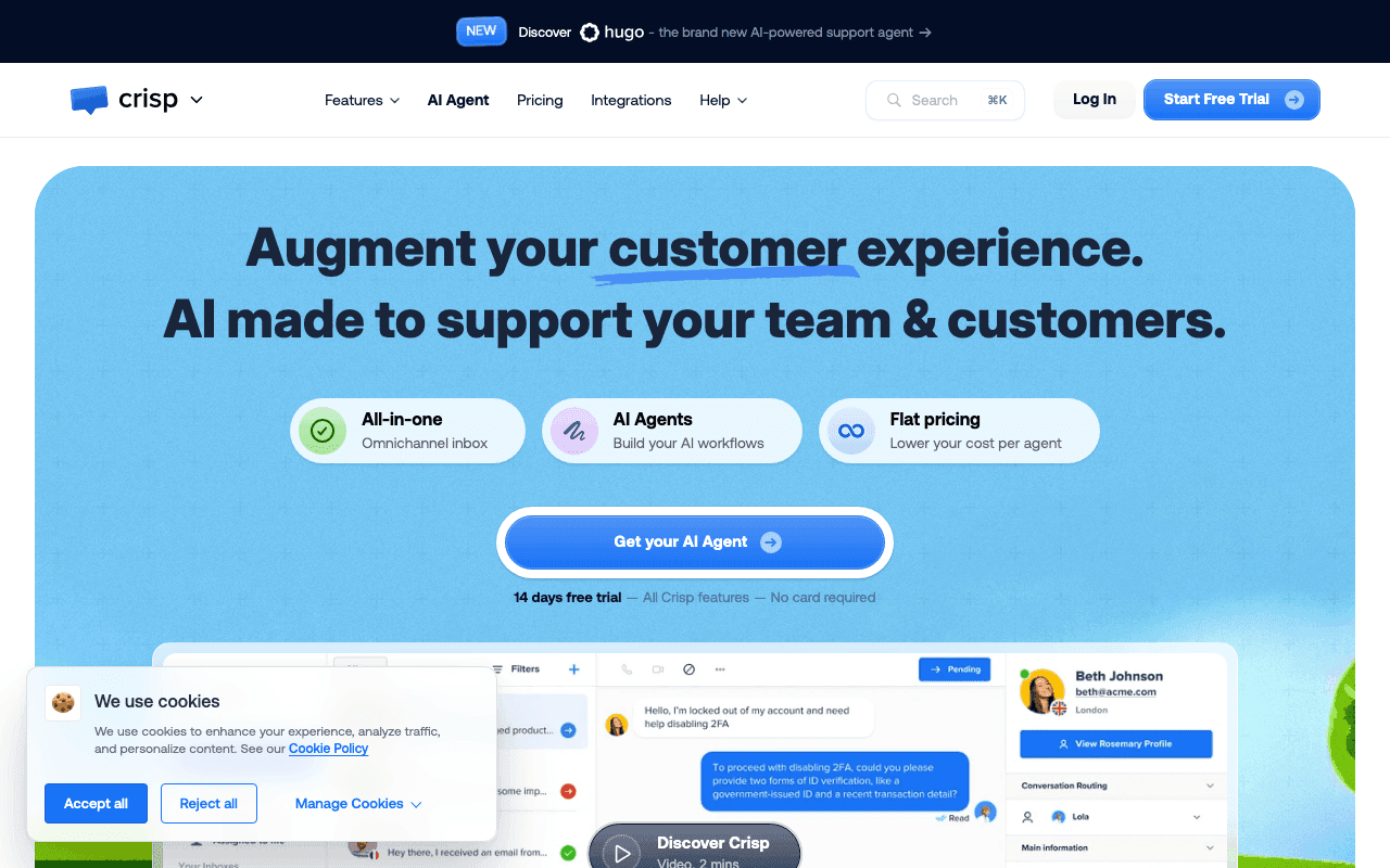 Crisp homepage