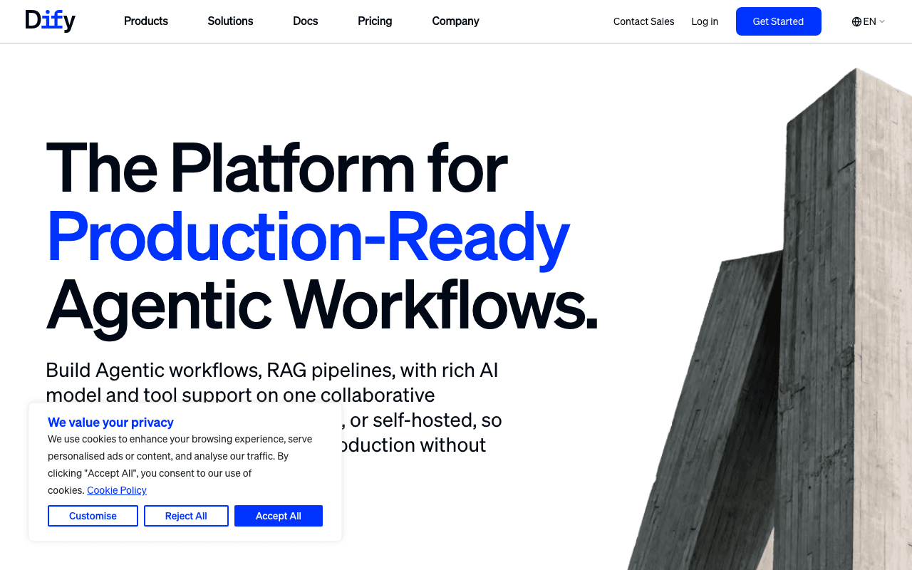 Dify homepage