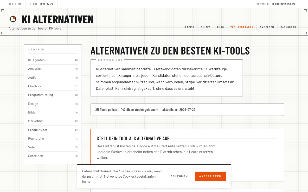 KI Alternativen homepage