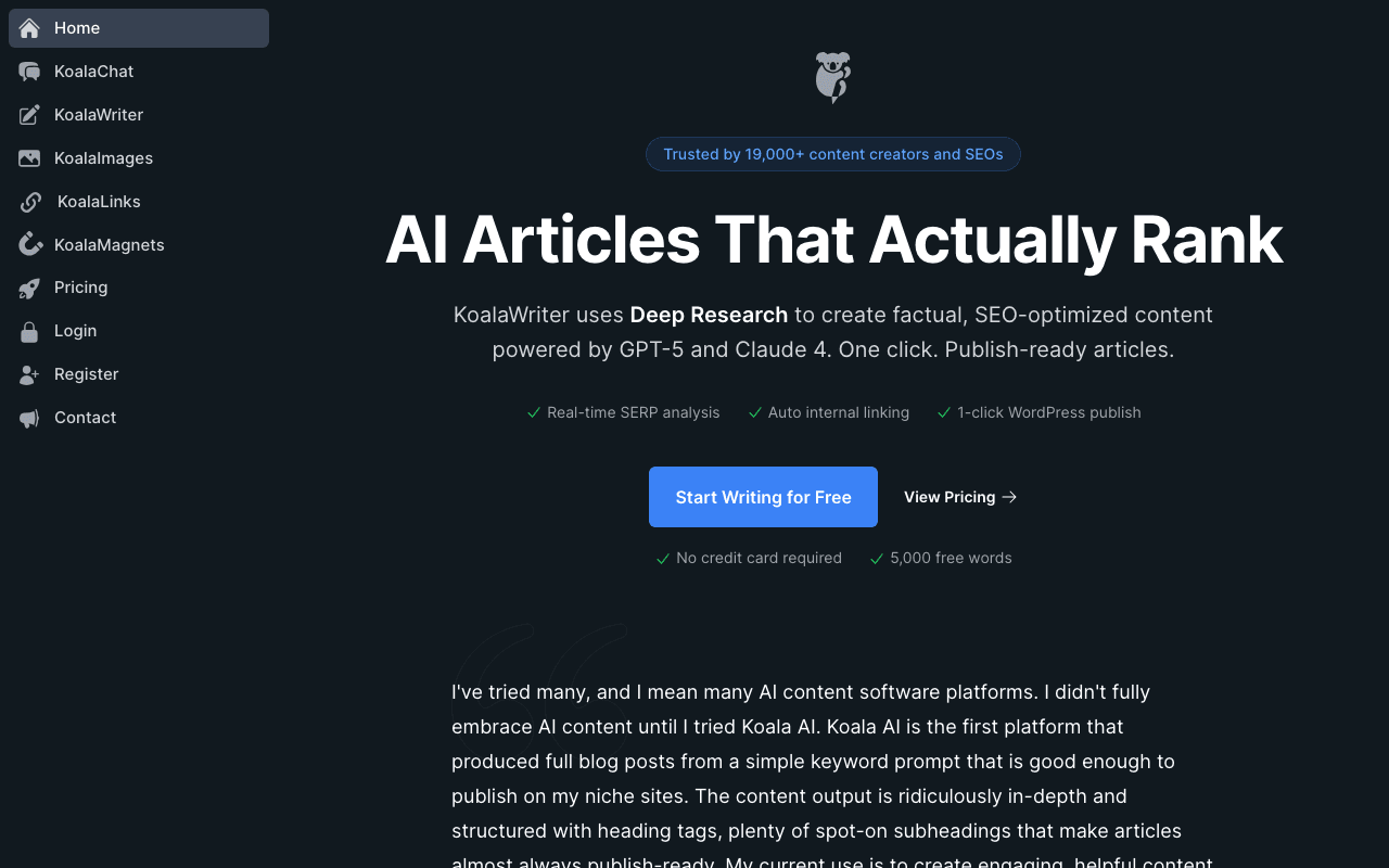 KoalaWriter homepage