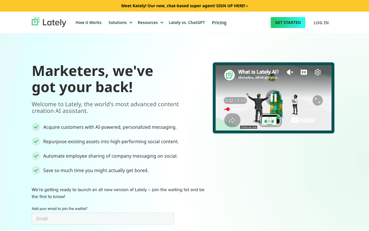 Lately homepage