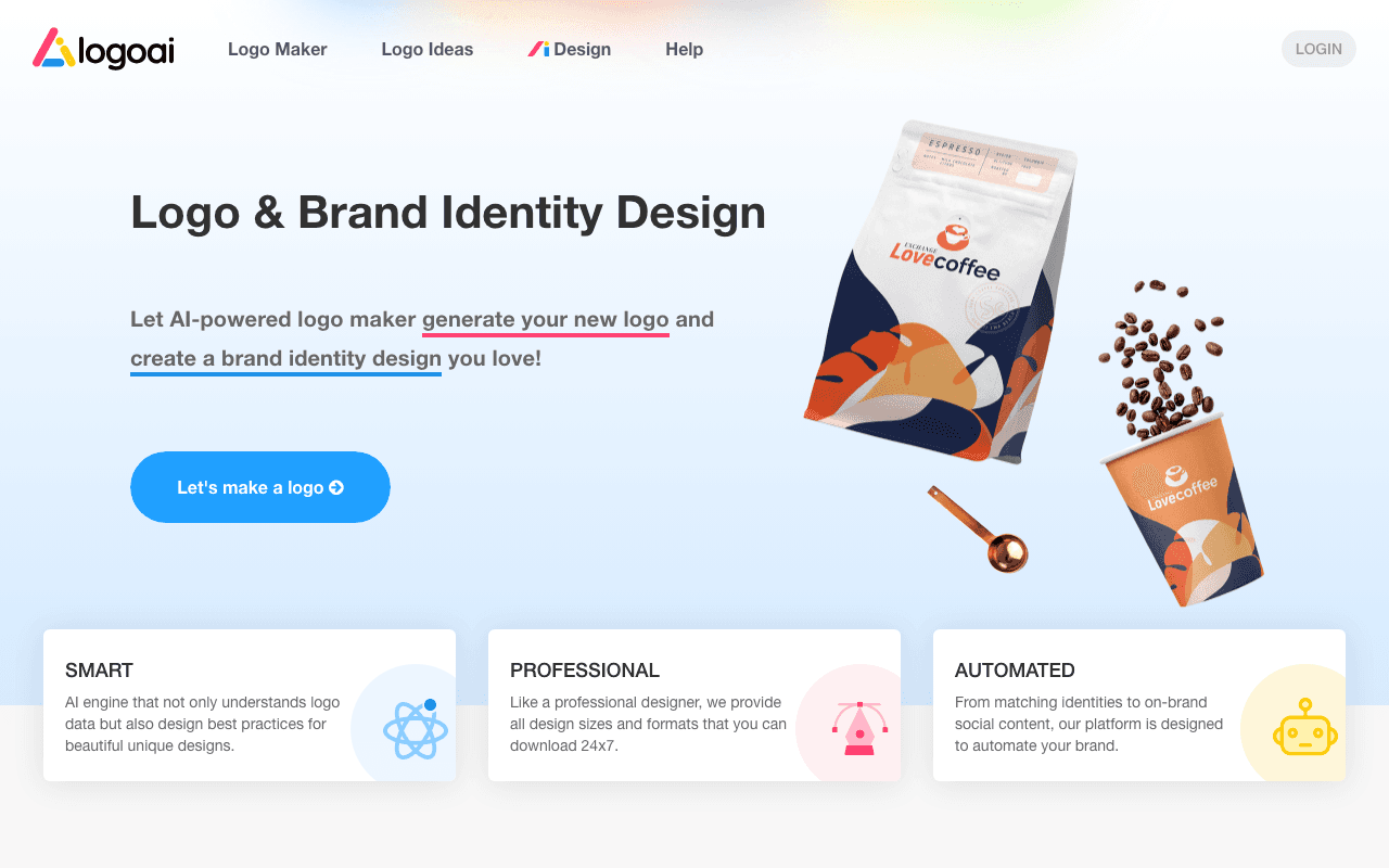 LogoAI homepage
