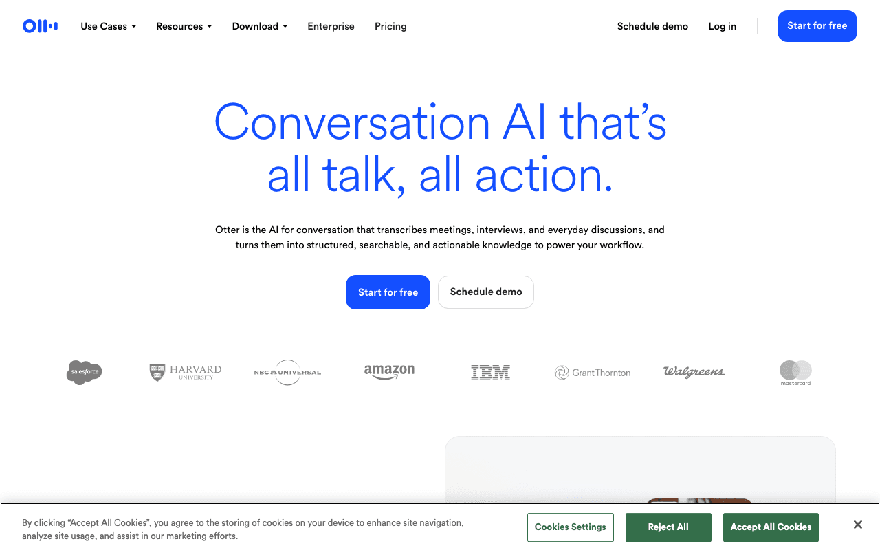 Otter.ai homepage