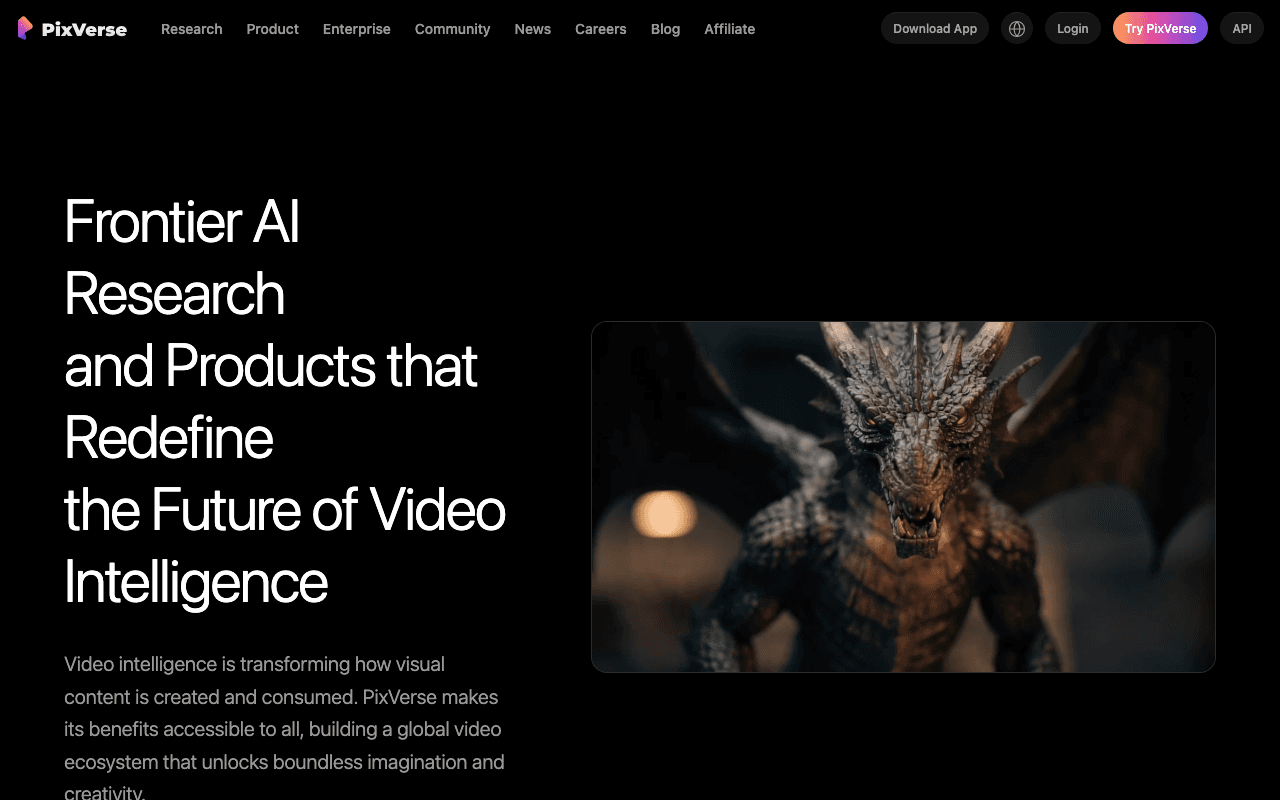 PixVerse homepage