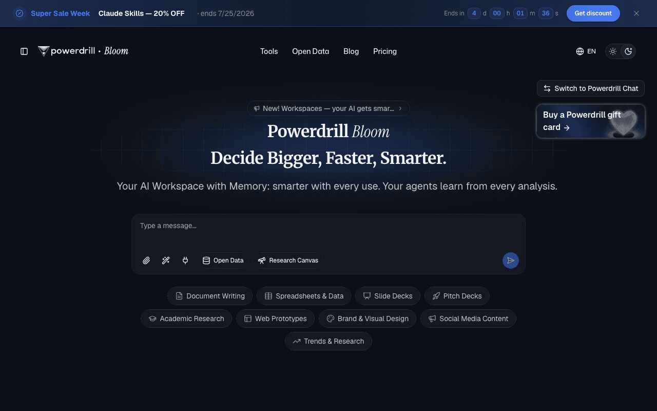 Powerdrill homepage