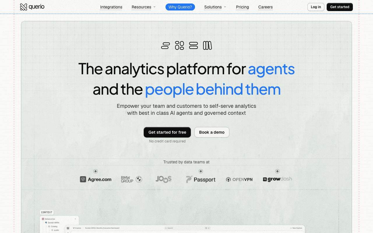 Querio homepage