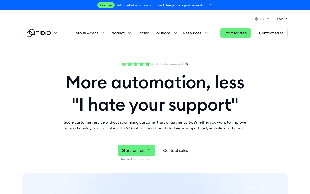 Tidio homepage