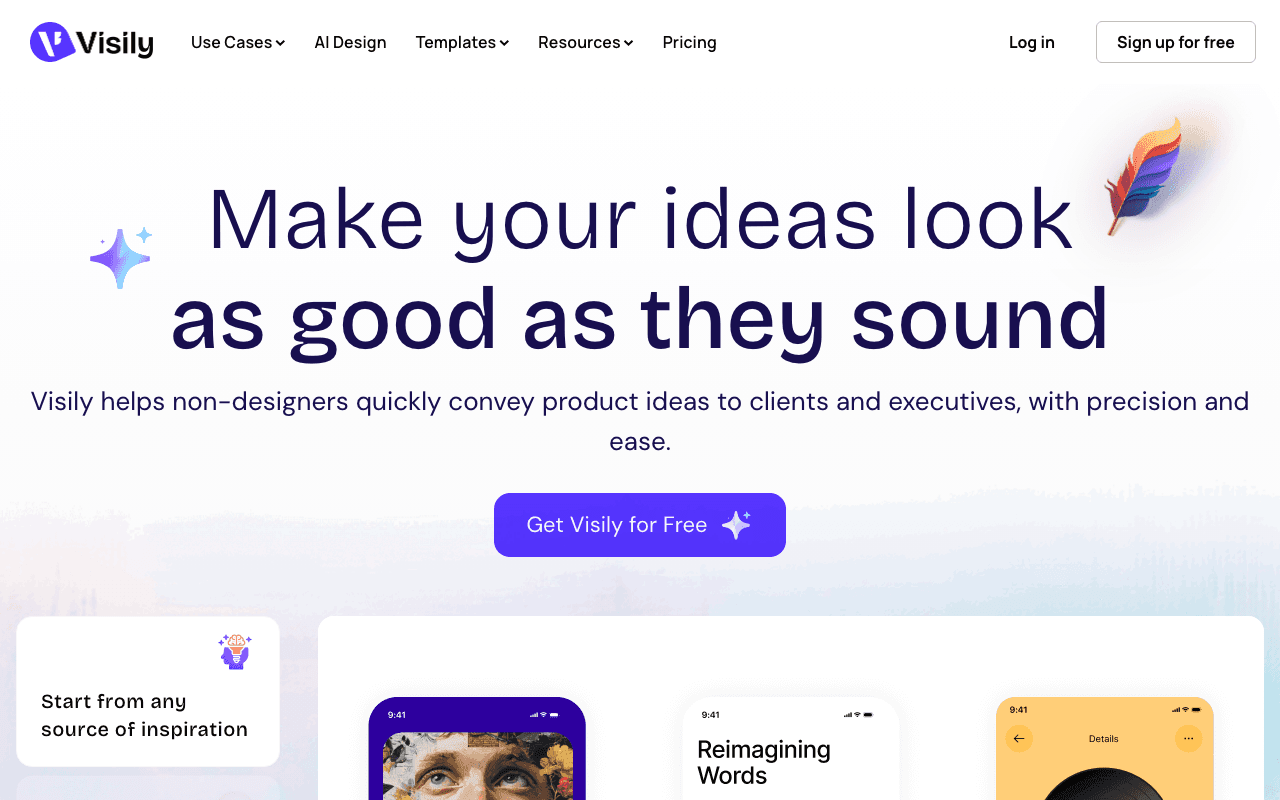 Visily homepage