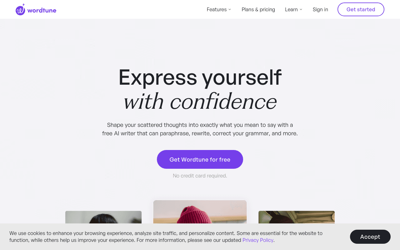 Wordtune homepage