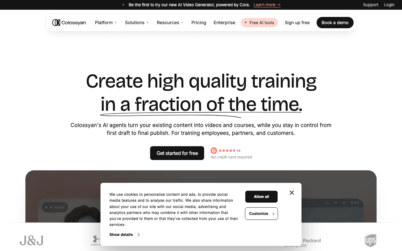 Colossyan homepage
