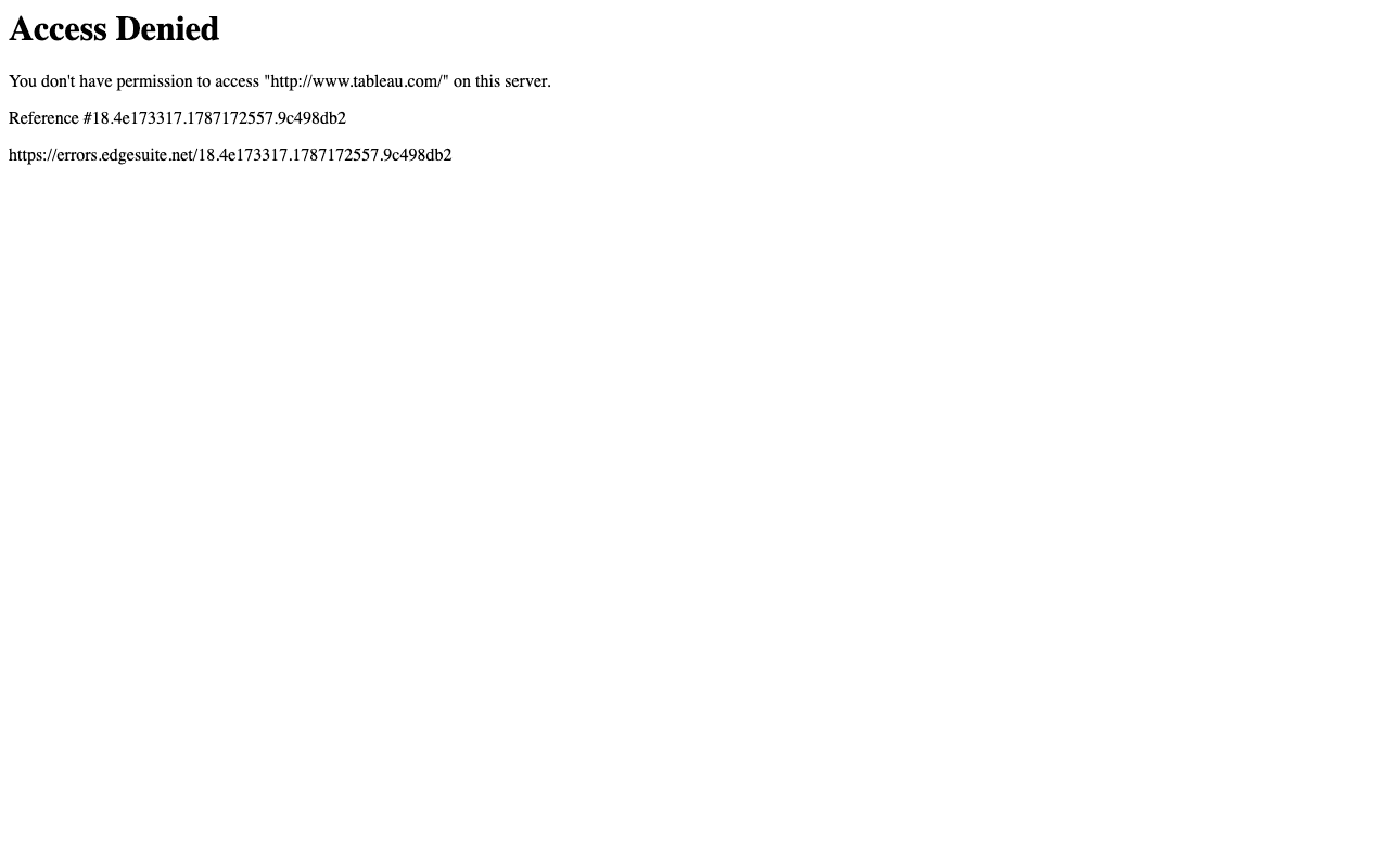 Tableau homepage