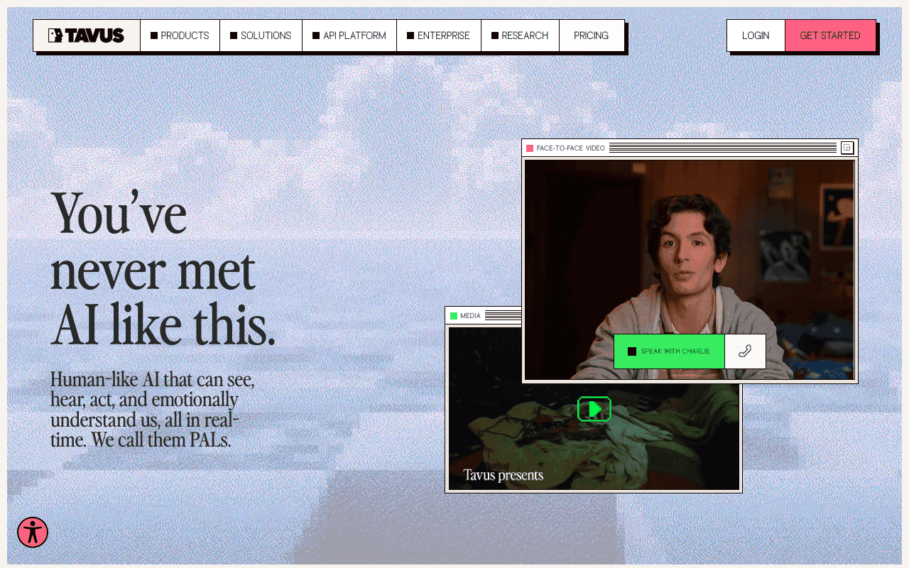 Tavus homepage