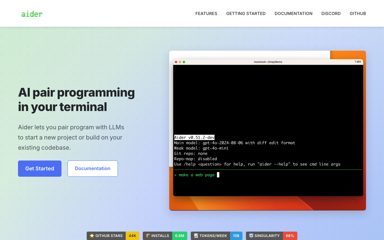 Aider homepage