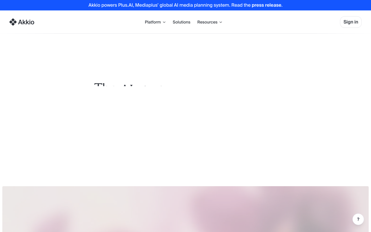 Akkio homepage