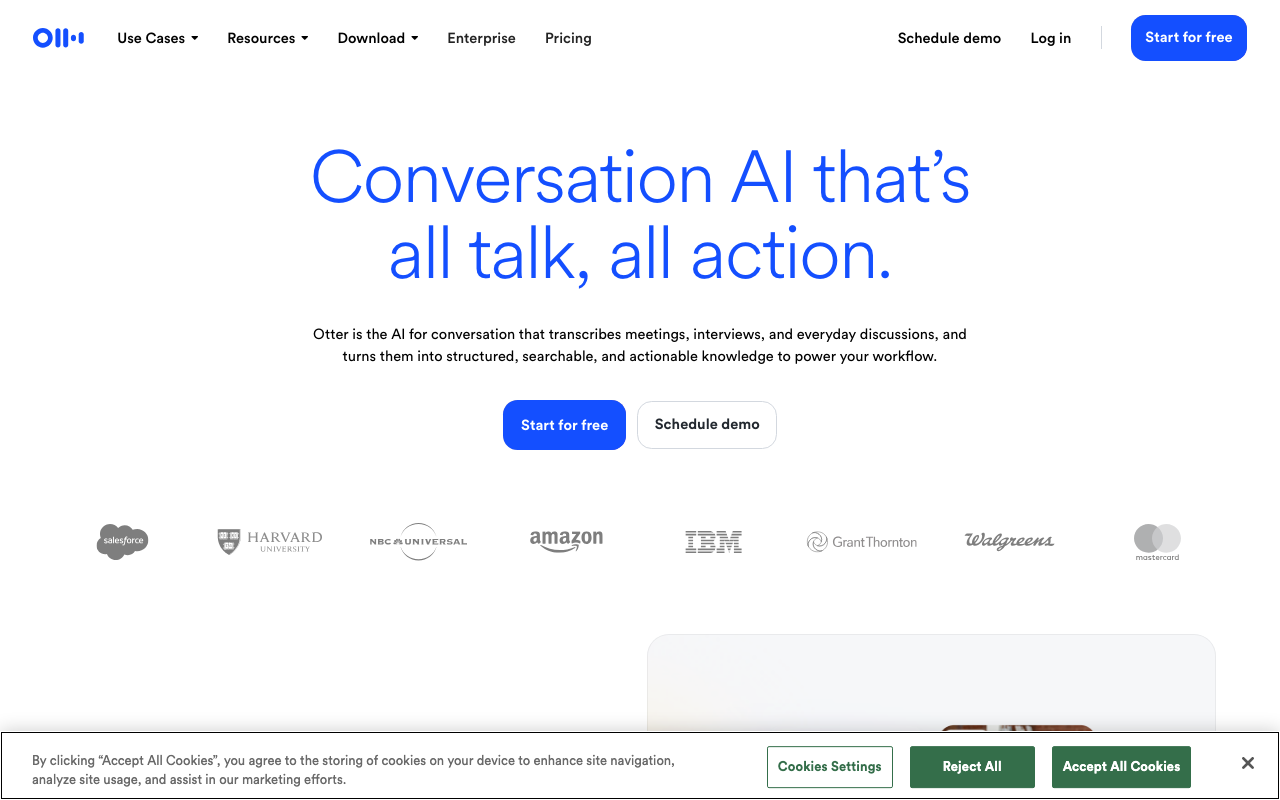 Otter.ai homepage